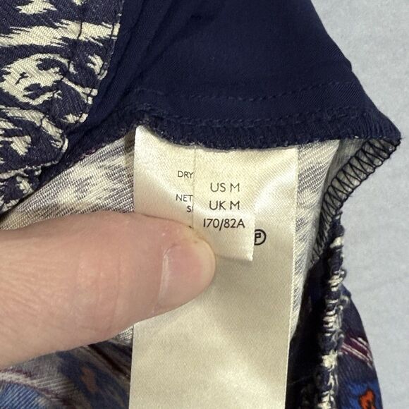 Anthropologie Vale Blue Boho Viscose Wide Leg Pull On Palazzo Pants Women Size M - Picture 9 of 9